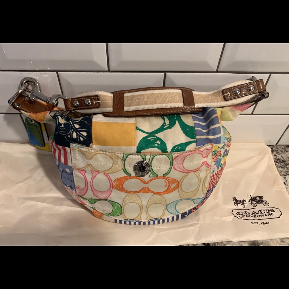Coach Hampton Multicolor Signature Patchwork Bag